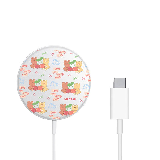 Magnetic Wireless Charger - Cherry Bear