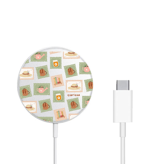 Magnetic Wireless Charger - Cottagecore Stamps