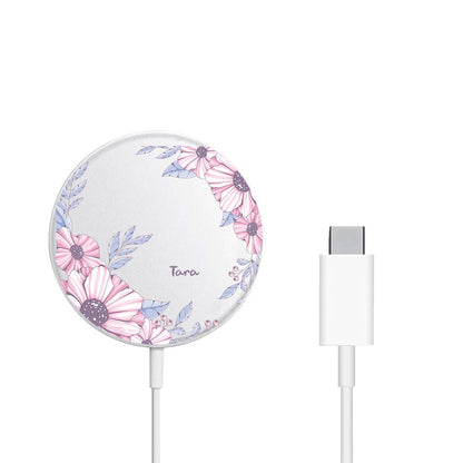 Magnetic Wireless Charger - Pink Blossom