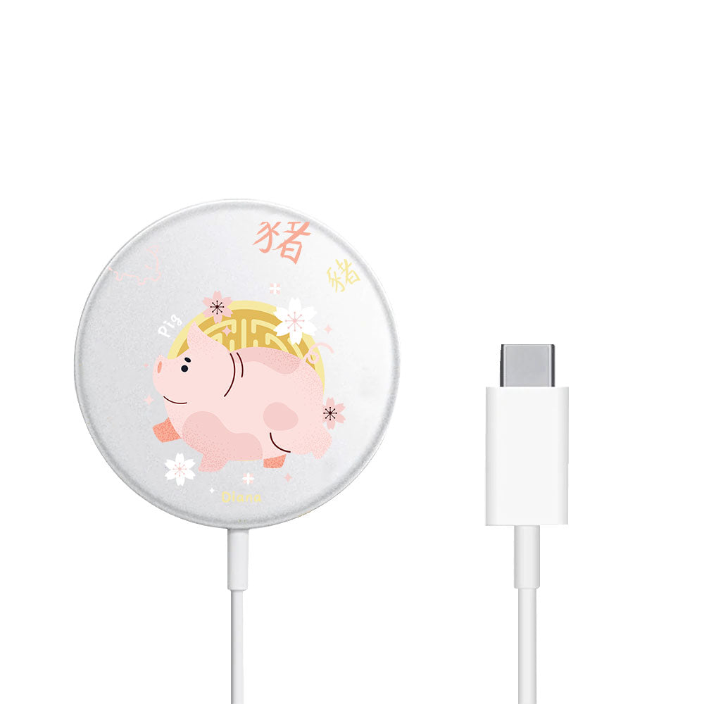 Magnetic Wireless Charger - Pig (Chinese Zodiac / Shio)