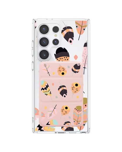Android Magnetic Trifold Wallet Case - Feathers