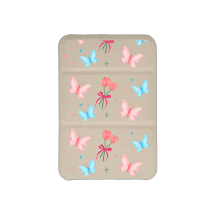 iPhone Magnetic Trifold Wallet Case - Coquette Butterfly