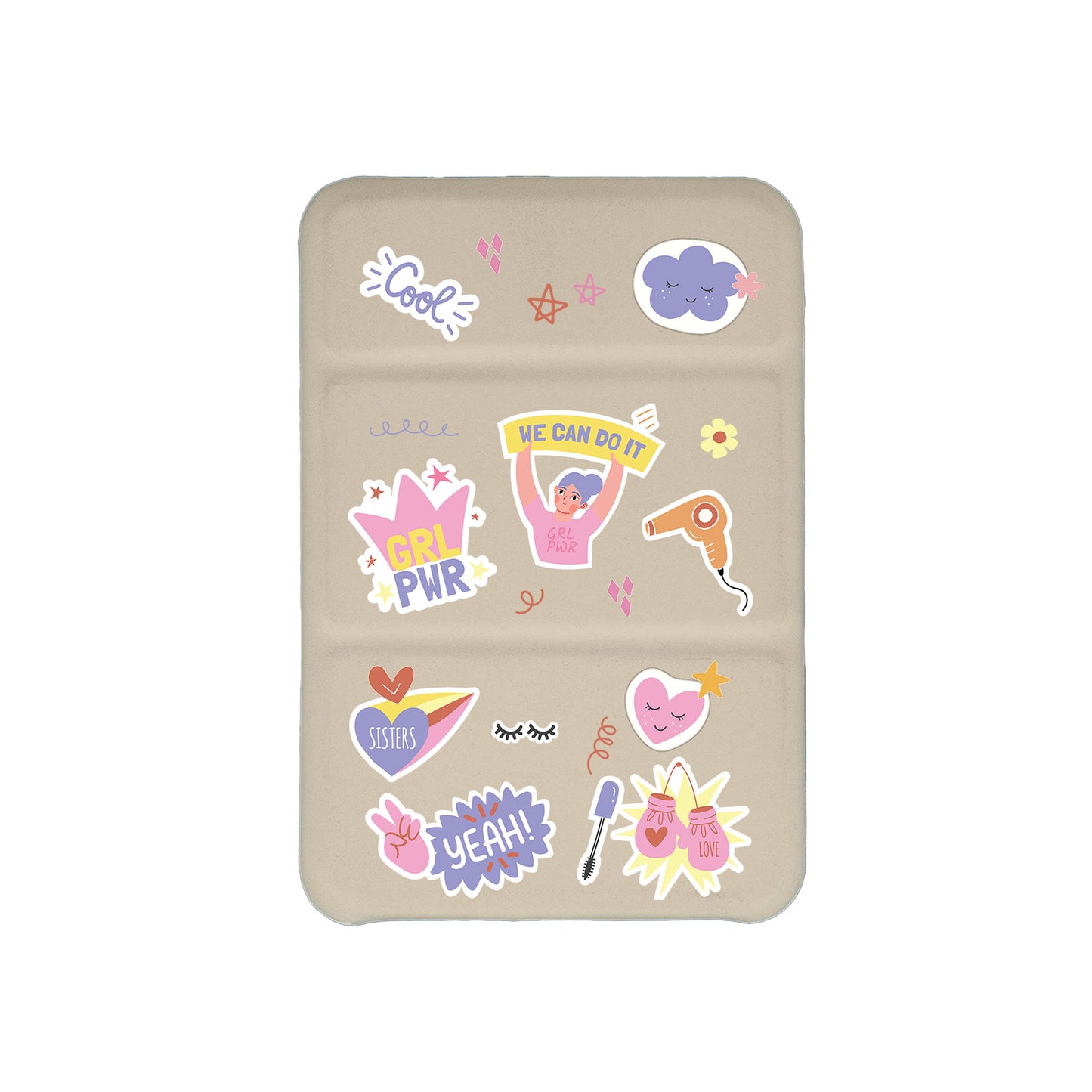 Android Magnetic Trifold Wallet Case - Girl Power Sticker Pack