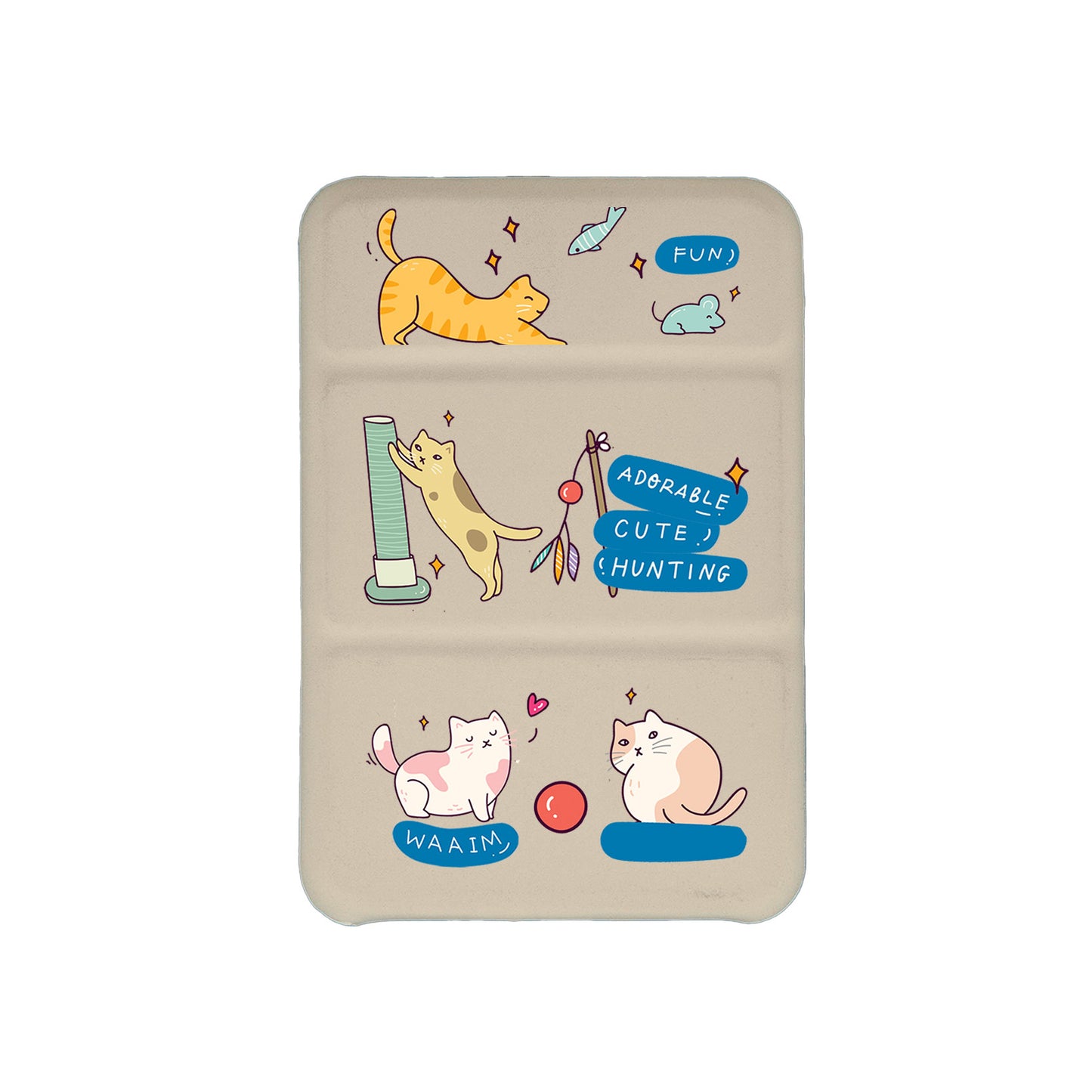 Android Magnetic Trifold Wallet Case - Playful Cat