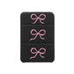 iPhone Magnetic Trifold Wallet Case - Coquette Triple Bow