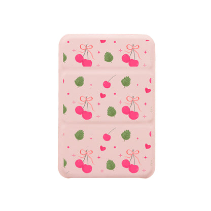 iPhone Magnetic Trifold Wallet Case - Coquette Cherry