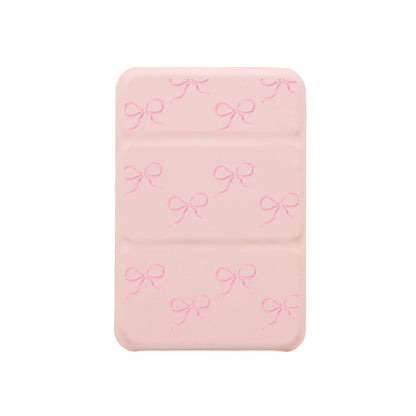 iPhone Magnetic Trifold Wallet Case - Coquette Pink Bow