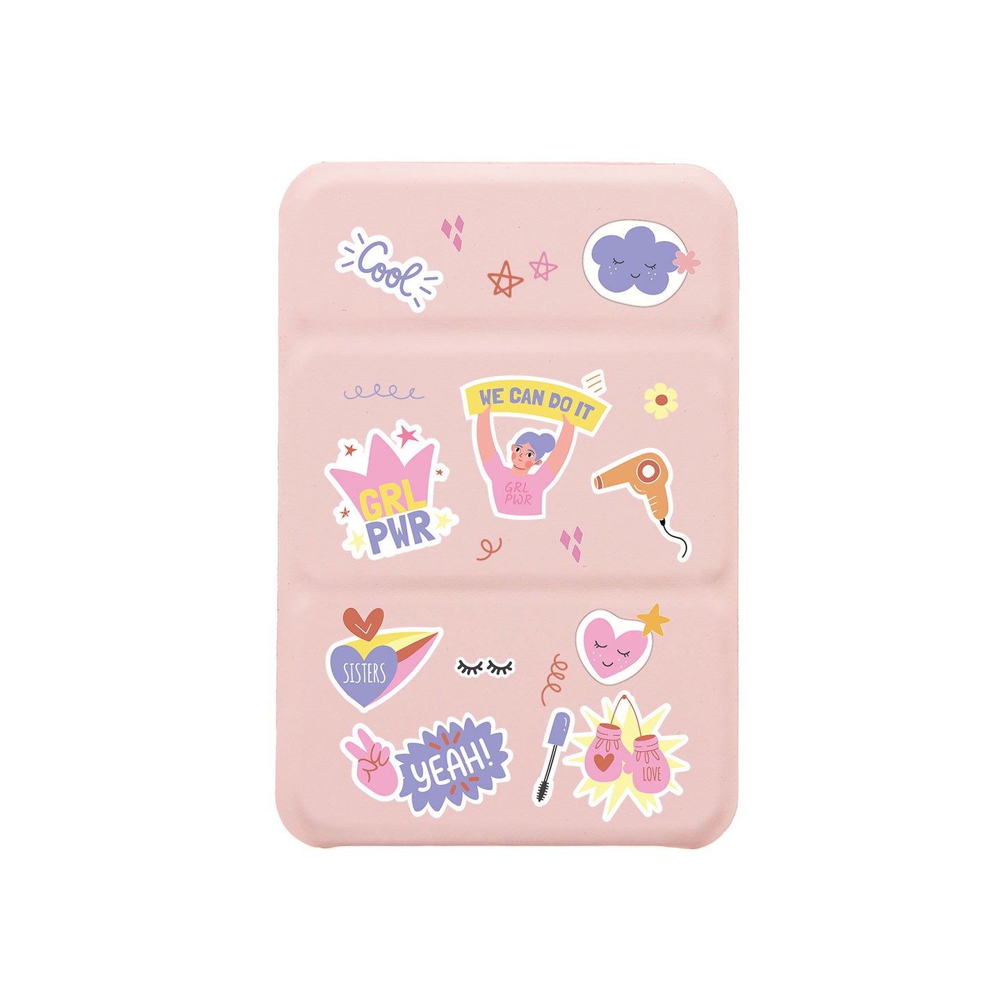 iPhone Magnetic Trifold Wallet Case - Girl Power Sticker Pack