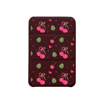 iPhone Magnetic Trifold Wallet Case - Coquette Cherry