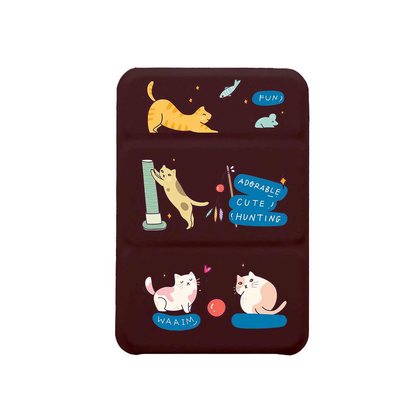 Android Magnetic Trifold Wallet Case - Playful Cat