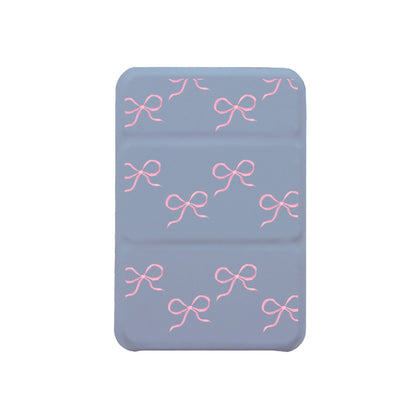 iPhone Magnetic Trifold Wallet Case - Coquette Pink Bow