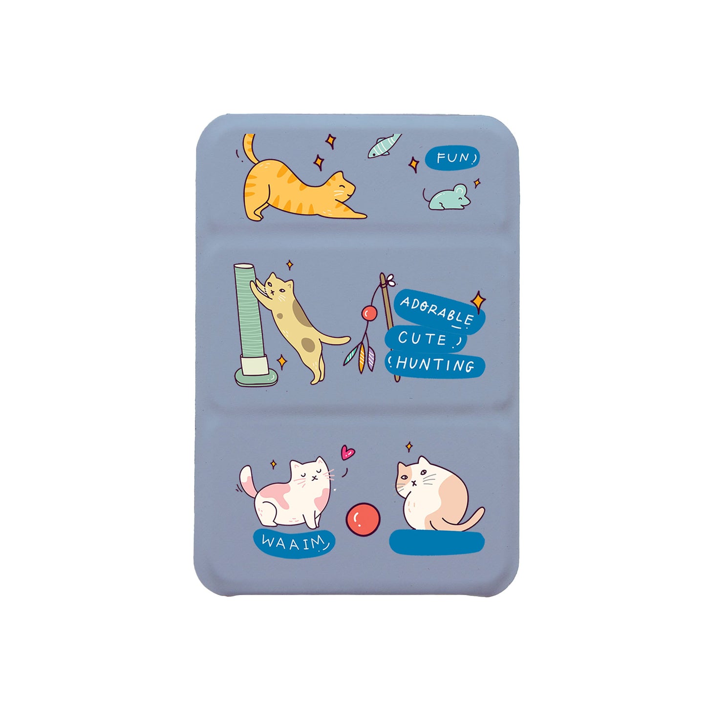 Android Magnetic Trifold Wallet Case - Playful Cat