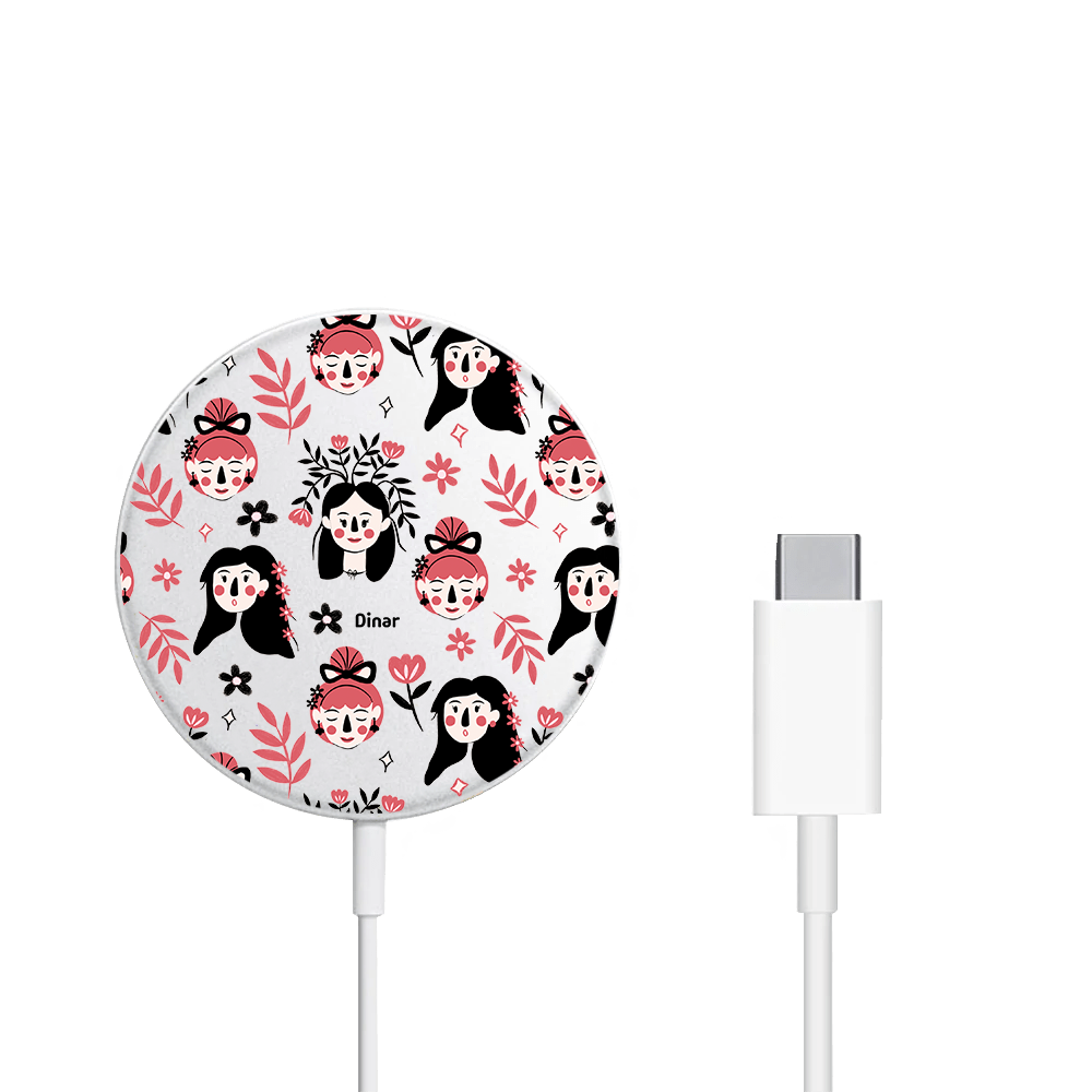 Magnetic Wireless Charger - Flowery Faces