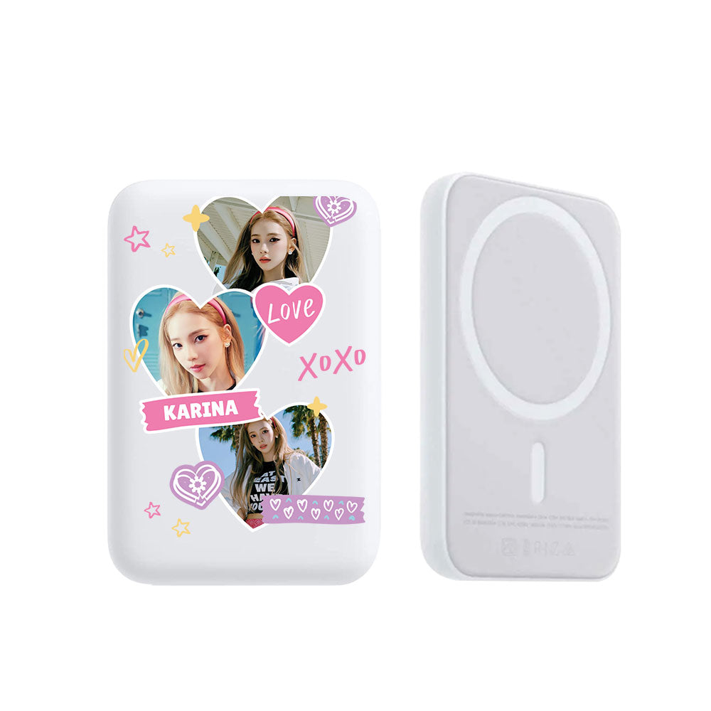 Magnetic Wireless Powerbank - Face Grid Love