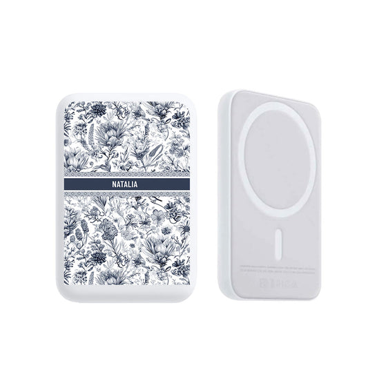 Magnetic Wireless Powerbank - Toile du Juoy Botanica