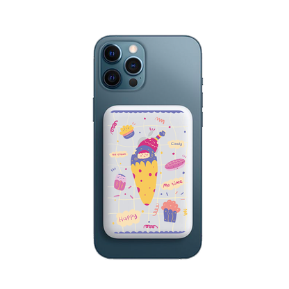 Magnetic Wireless Powerbank - Candy Doodle