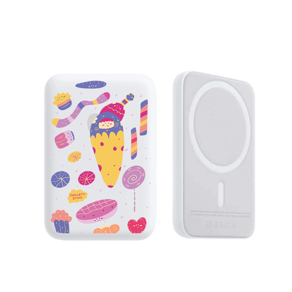 Magnetic Wireless Powerbank - Dessert Doodle