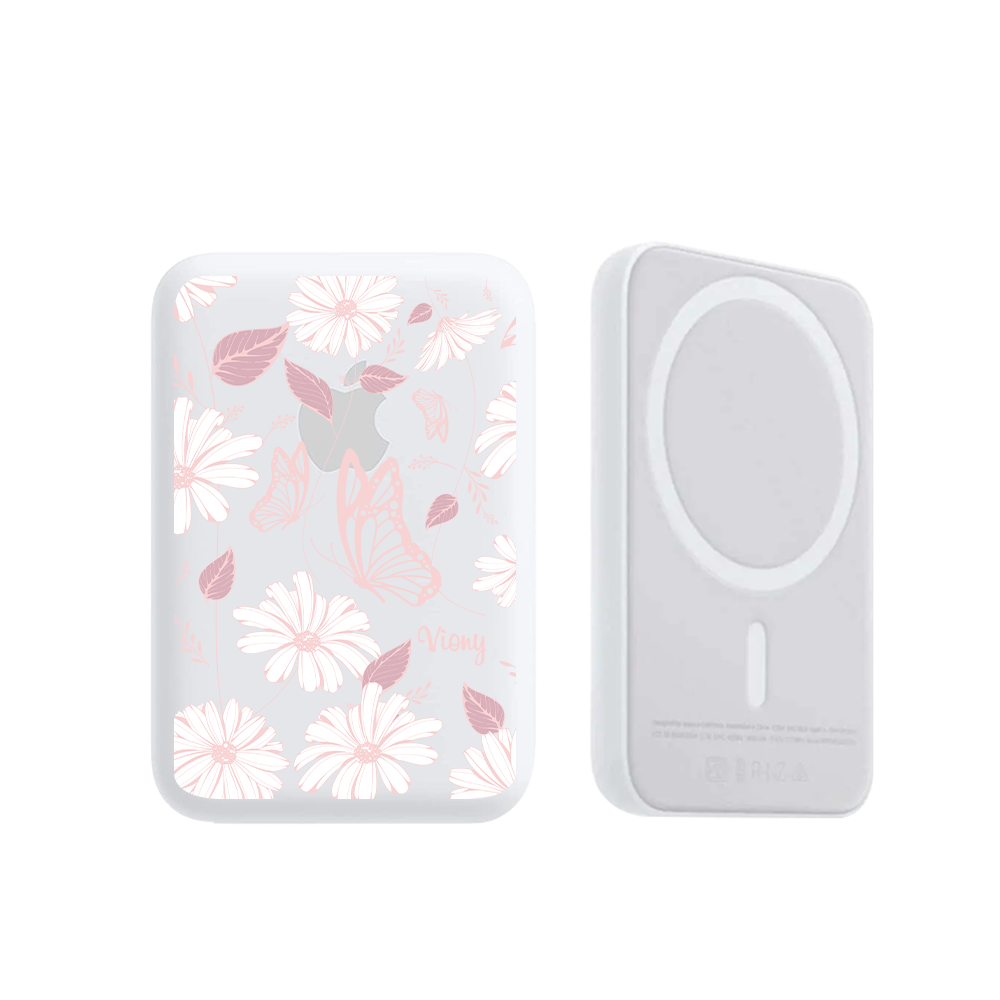 Magnetic Wireless Powerbank - Butterfly Daisy