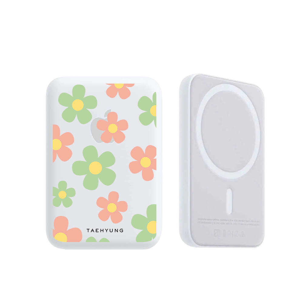 Magnetic Wireless Powerbank - Daisy Spring