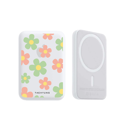 Magnetic Wireless Powerbank - Daisy Spring