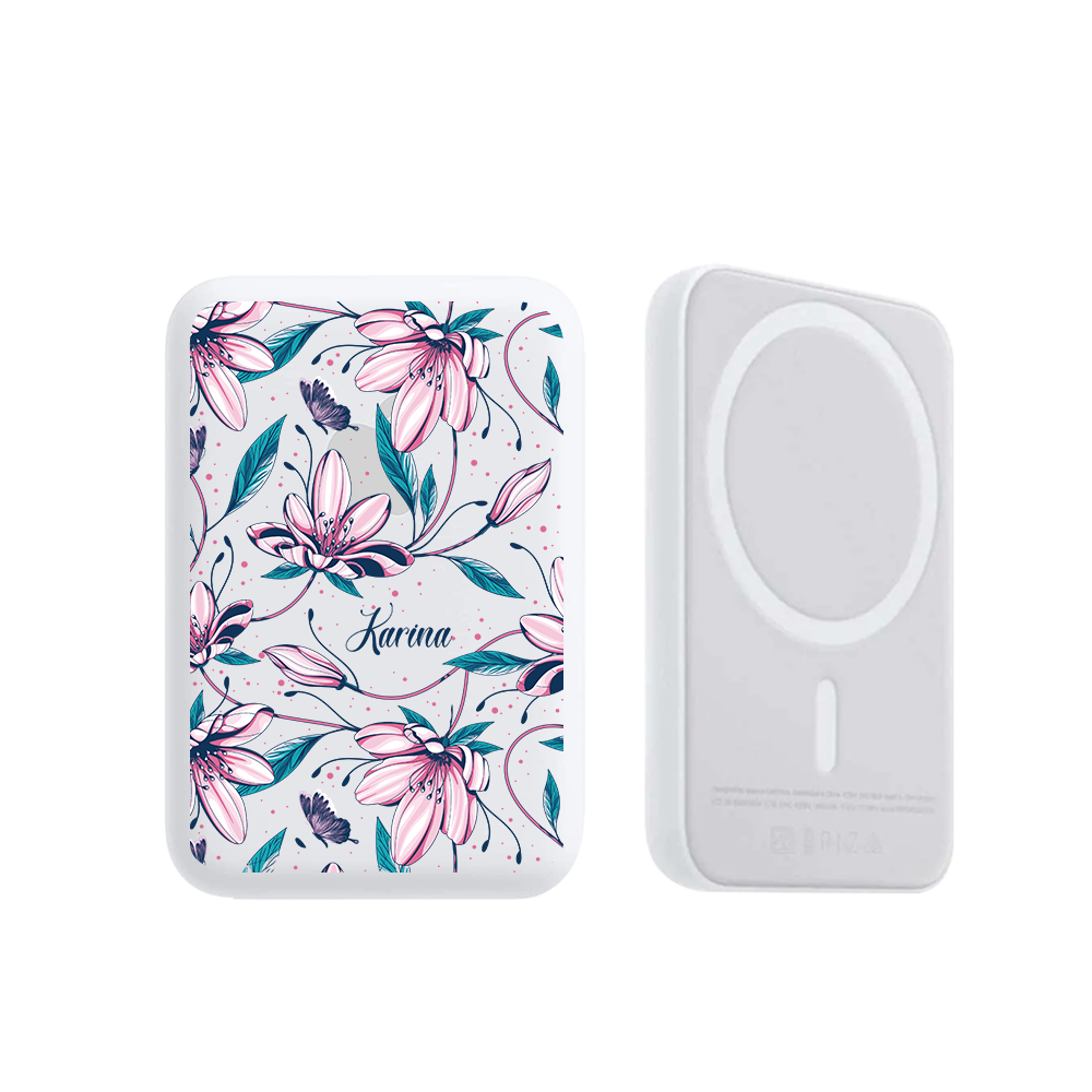 Magnetic Wireless Powerbank - Pink Tulip