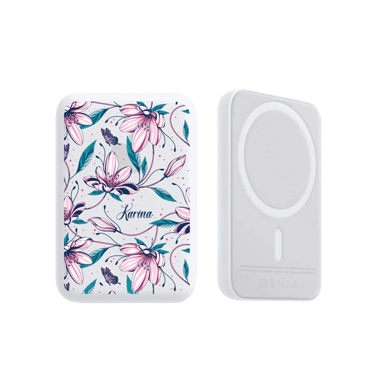 Magnetic Wireless Powerbank - Pink Tulip