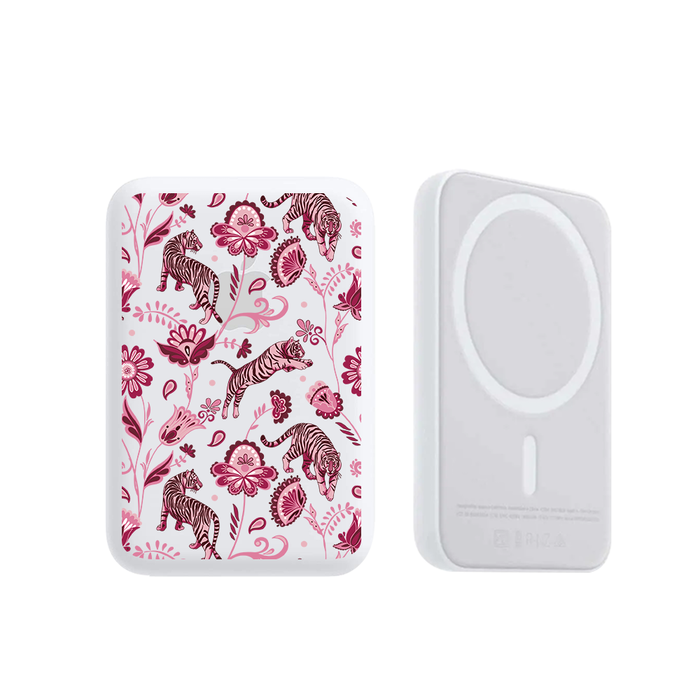 Magnetic Wireless Powerbank - Tiger & Floral 2.0