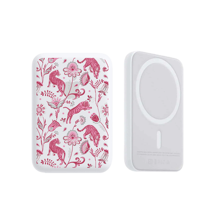 Magnetic Wireless Powerbank - Tiger & Floral 7.0