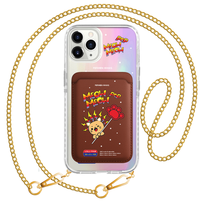 iPhone Magnetic Wallet Holo Case - Meow Pop 2.0