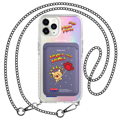 iPhone Magnetic Wallet Holo Case - Meow Pop 2.0