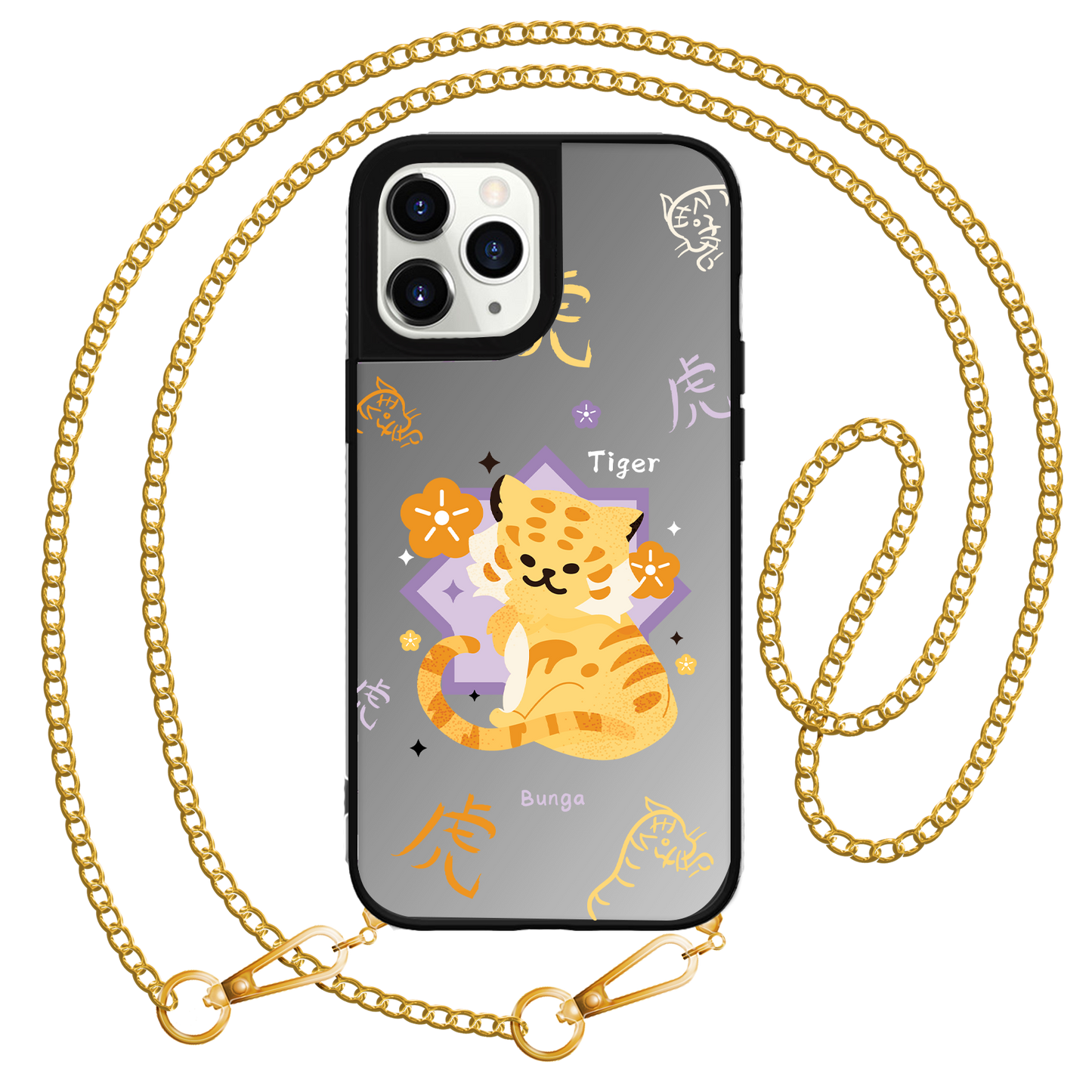 iPhone Mirror Grip Case - Tiger (Chinese Zodiac / Shio)