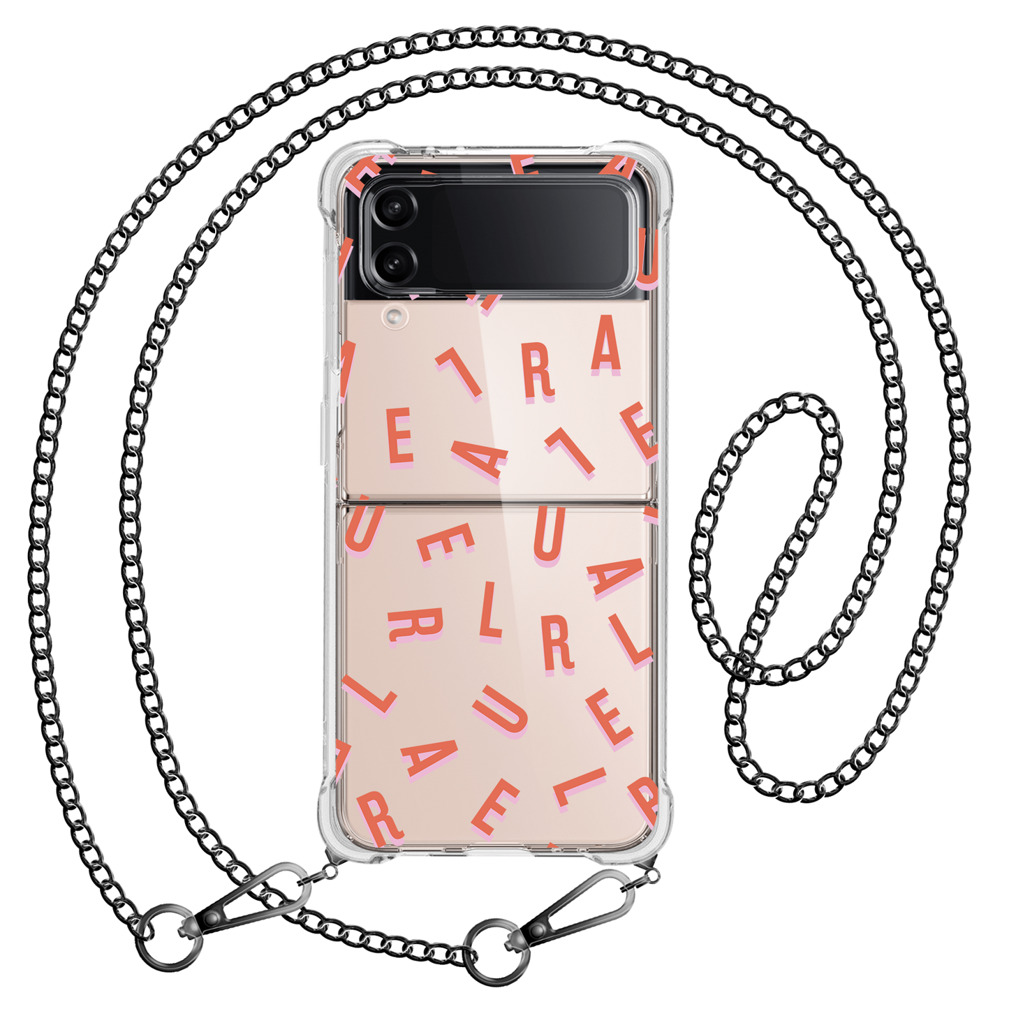 Android Flip / Fold Case - Monogram 1.0 Coral