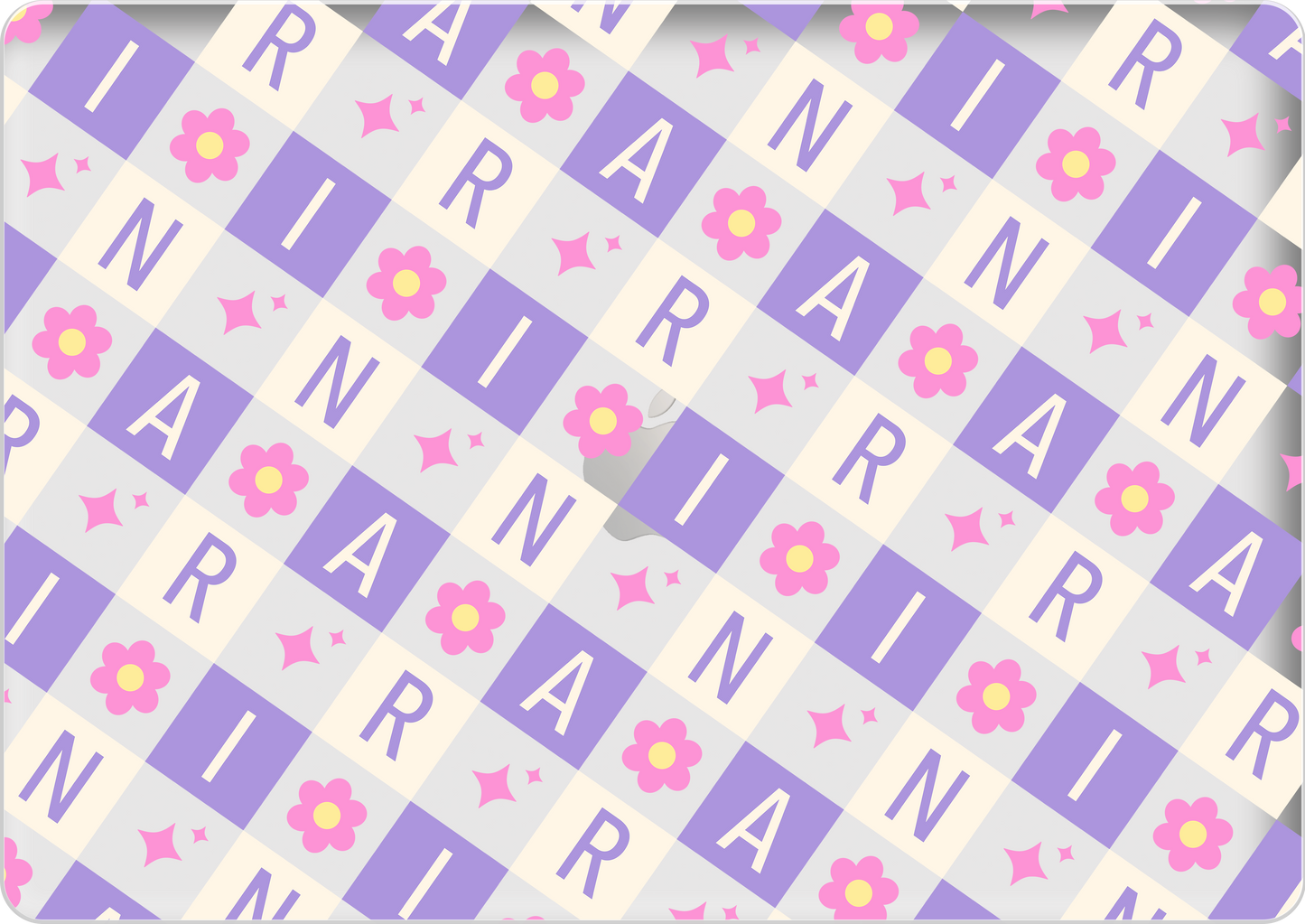 Macbook Snap Case - CUSTOM MONOGRAM 3.0 Flower Grid 3.0