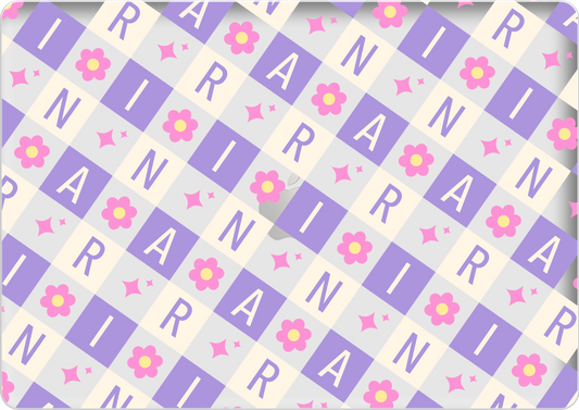 Macbook Snap Case - CUSTOM MONOGRAM 3.0 Flower Grid 3.0