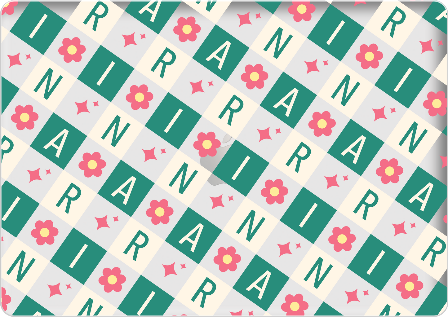 Macbook Snap Case - CUSTOM MONOGRAM 3.0 Flower Grid 4.0