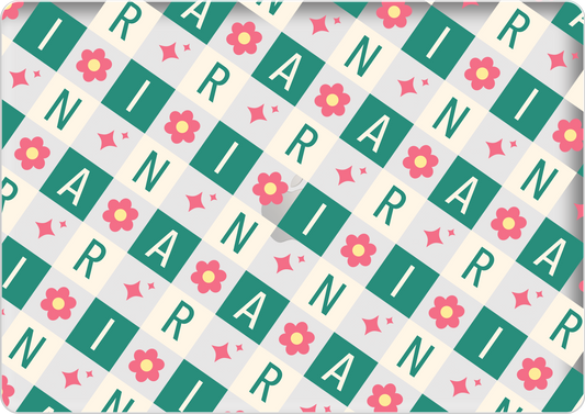 Macbook Snap Case - CUSTOM MONOGRAM 3.0 Flower Grid 4.0
