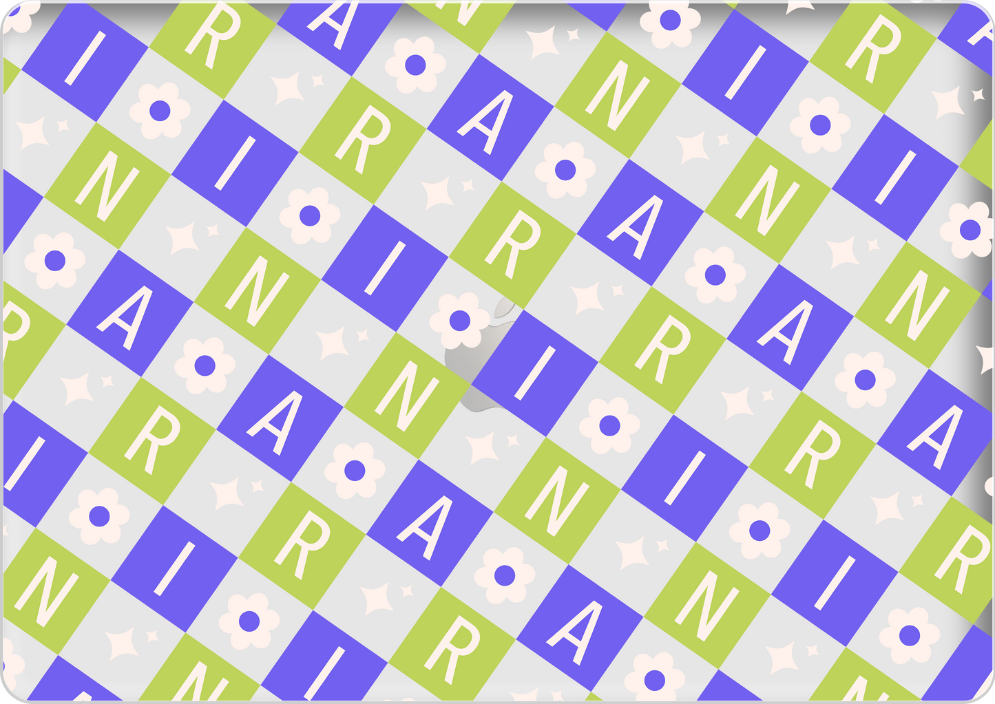 Macbook Snap Case - CUSTOM MONOGRAM 3.0 Flower Grid 5.0