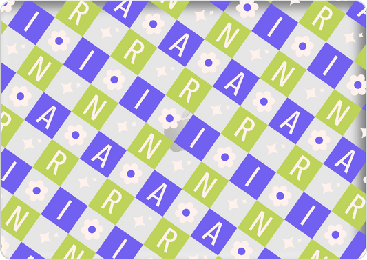 Macbook Snap Case - CUSTOM MONOGRAM 3.0 Flower Grid 5.0