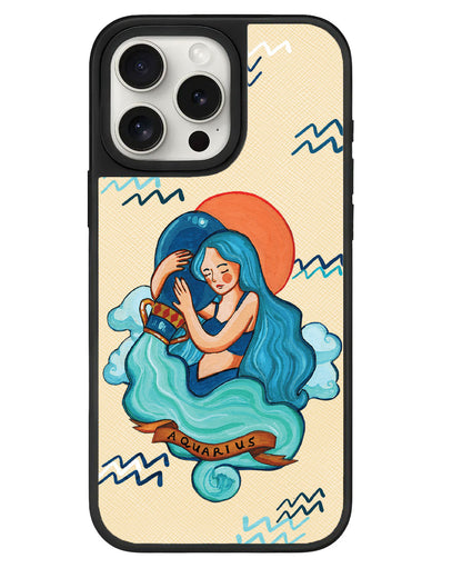 iPhone Leather Grip - Aquarius