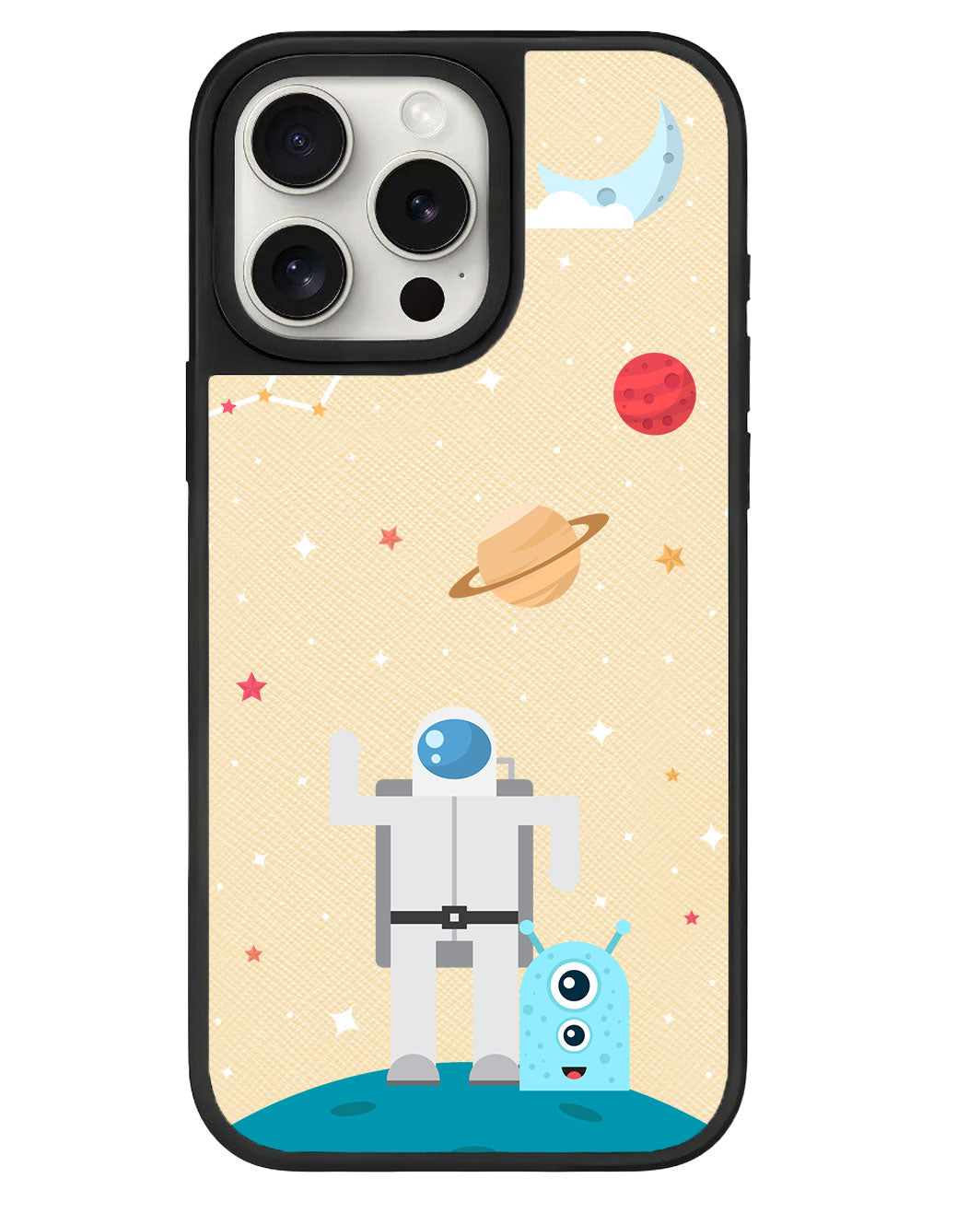 iPhone Leather Grip Case - Blue Alien