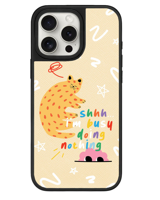 iPhone Leather Grip - Busy Doing Nothing