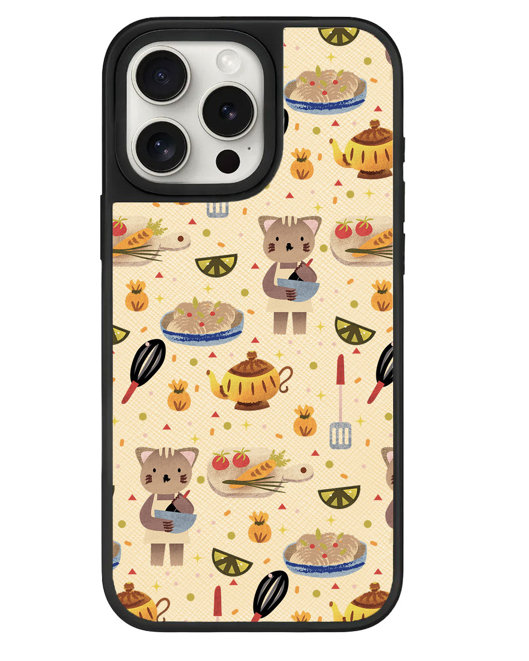 iPhone Leather Grip - Cooking Cat