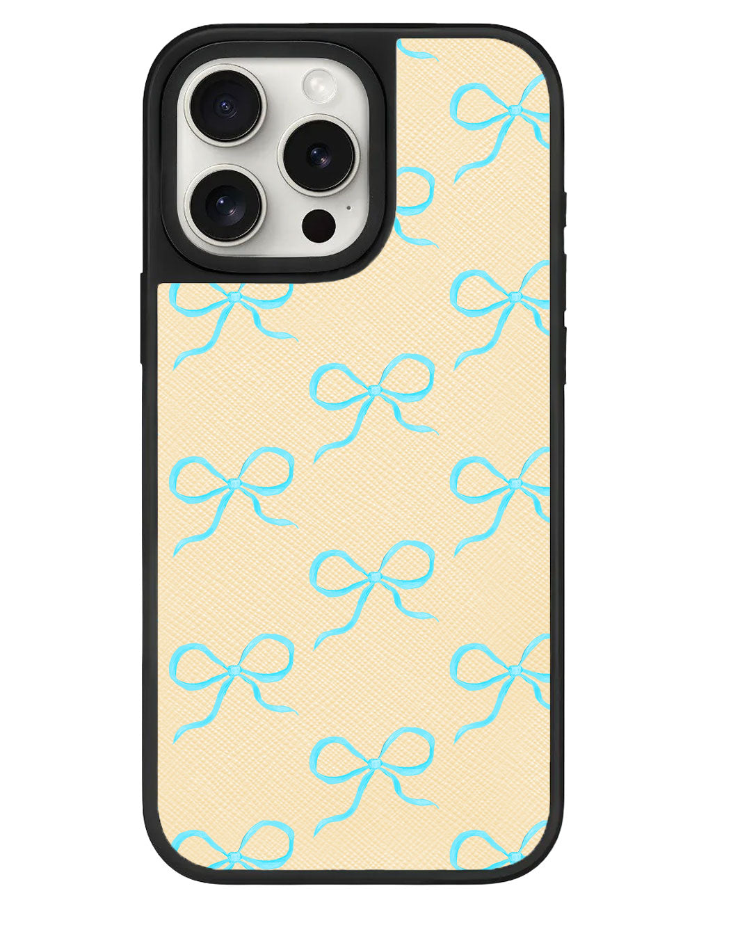 iPhone Leather Grip - Coquette Blue Bow