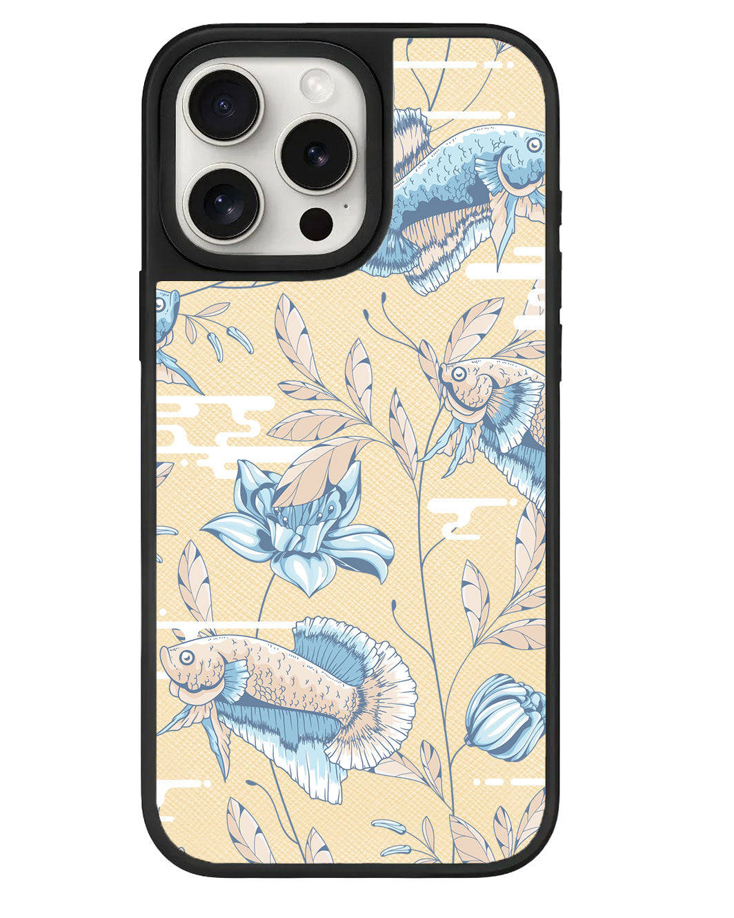 iPhone Leather Grip - Fish & Floral 4.0
