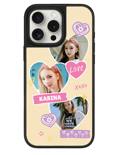 iPhone Leather Grip - Face Grid Love