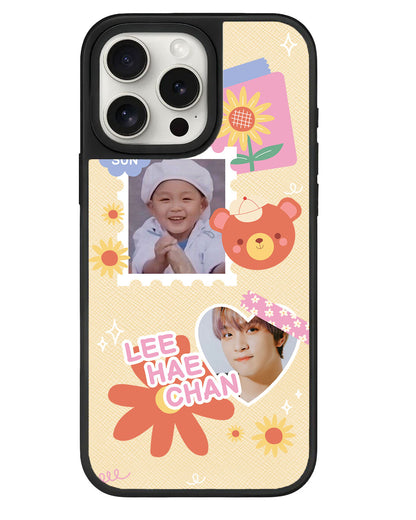 iPhone Leather Grip - Face Grid Sunflower