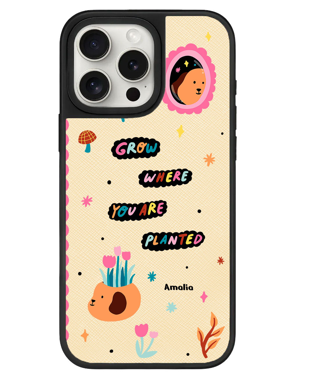 iPhone Leather Grip - Grow Where You Are Planted