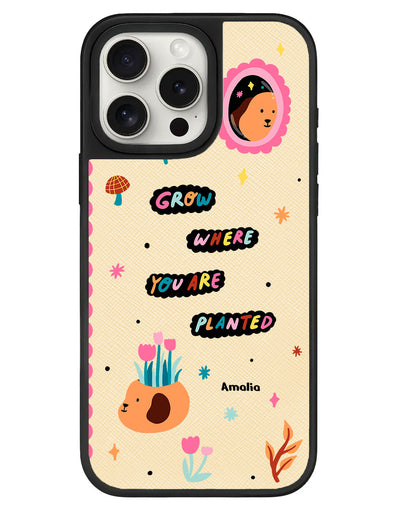 iPhone Leather Grip - Grow Where You Are Planted