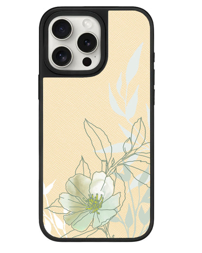 iPhone Leather Grip - Green Mint Lily