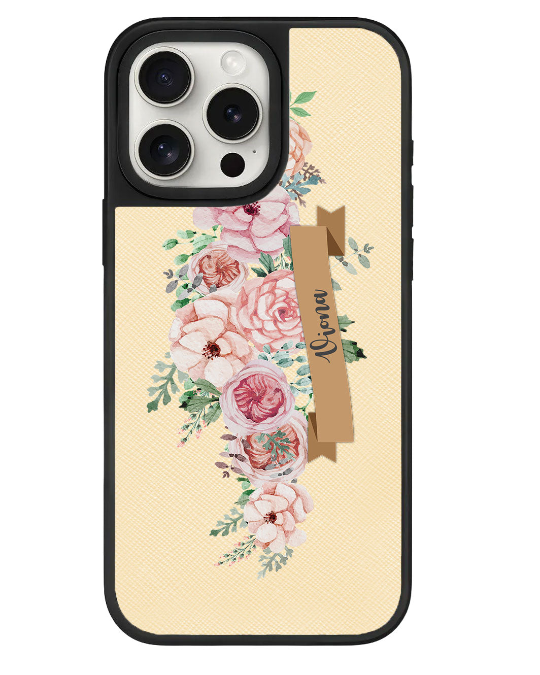 iPhone Leather Grip Case - Peony